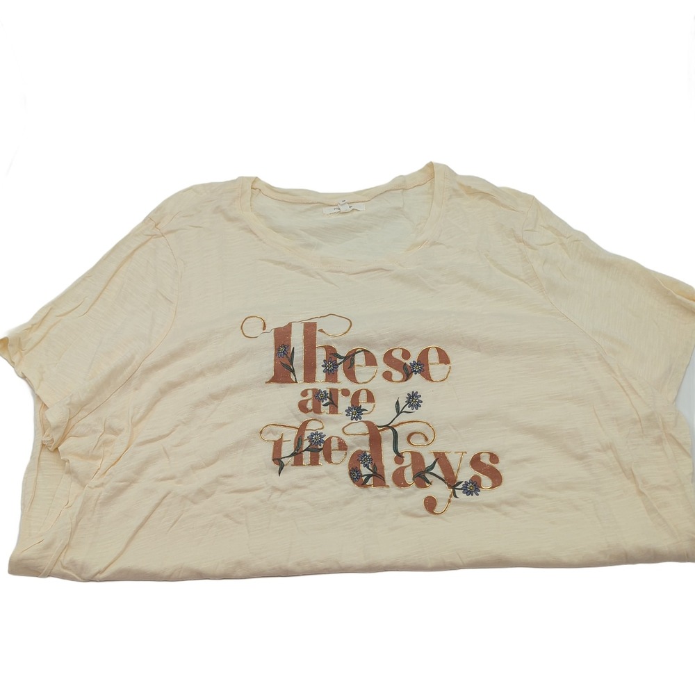 Maurices Cream These Are The Days Floral Graphic Tee Shirt Plus Size 2X